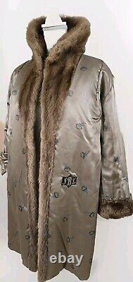 Vintage Famous-Barr Fur Salon Full Length Muskrat Furr Coat Sz Medium- Large