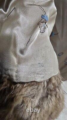 Vintage Famous-Barr Fur Salon Full Length Muskrat Furr Coat Sz Medium- Large