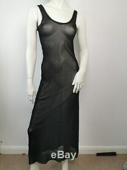 Vintage Jean Paul Gaultier Mesh Long Dress + mesh cover Sz L EU 40 UK 12