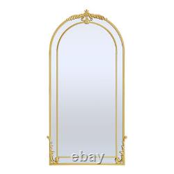 Vintage Large Full Length Wall Mirror Gold Arched Dressing Mirror Leaning Mirror