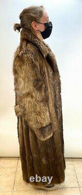 Vintage Large Mink Beaver Fur Coat Dittrich Rich Furs Ranch Women Full Length