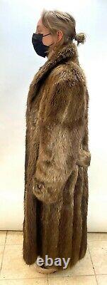Vintage Large Mink Beaver Fur Coat Dittrich Rich Furs Ranch Women Full Length