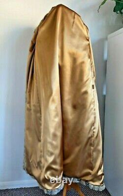 Vintage Libra Beige Grey Textured Full Length Luxury Faux Fur Coat Large 18 20