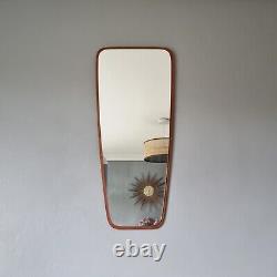 Vintage Mid-Century Teak Long Wall Mirror Large 90 cm Danish Retro Full Length