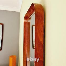 Vintage Mid-Century Walnut Large Mirror Full Length Deep Frame Bevelled Danish