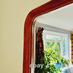 Vintage Mid-Century Walnut Large Mirror Full Length Deep Frame Bevelled Danish