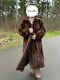 Vintage Mink Fur Coat, Large Size Mink Coat, Luxurious Dark Brown Full-length