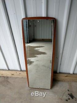 Vintage Retro Danish Teak Style Solid Wood Rare Large Full Length Wall Mirror