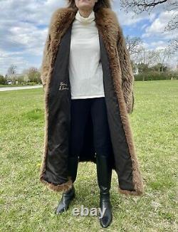 Vintage Size Medium / Large Tanuki Finn Raccoon Fox Fur Full Length Long Coat