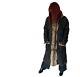 Vintage Suede Coat Afghan 100% Sheepskin Jacket Full Length Black Winter Vgc L