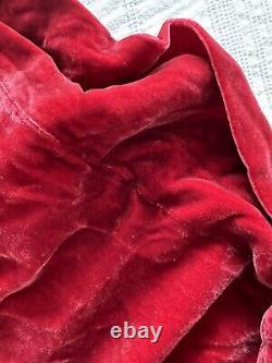 Vintage Toast Red Silk Blend Velvet Full Length Robe Dressing Gown Size L