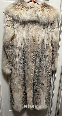 Vintage York Furrier Eurasian Lynx Fur Coat Full Length Large