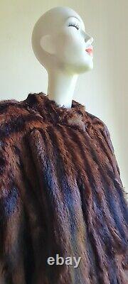 Vintage mink fur deep mahogany full length coat Large 44 bust real genuine fur