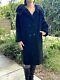 Vtg Large Black Faux Persian Lamb Fur Coat Mid-full Length Fully Lined Vegan