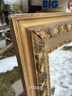 Vtg ORNATE VICTORIAN Full Length LARGE Beveled Mirror Barbola Wood Gold Frame