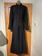 Wallis Full Length Winter Coat Black Wool Lined Embroidered Size L Euro 46