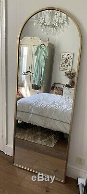 West Elm Arched Leaning Brass Floor Full-length Mirror Large RRP £499
