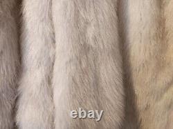 White Real Full Length Mink Fur Coat / Jacket Size Large / XL 10-16