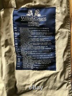 Willis & Geiger 100% Ventile Trench Coat Full Length Overcoat Wool Liner Mens L