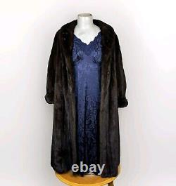 Women's Dark Ranch Mink Fur Coat Full Length L