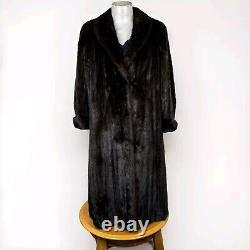 Women's Dark Ranch Mink Fur Coat Full Length L