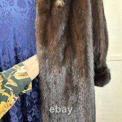 Women's Dark Ranch Mink Fur Coat Full Length L