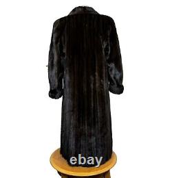 Women's Dark Ranch Mink Fur Coat Full Length L