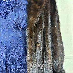 Women's Dark Ranch Mink Fur Coat Full Length L