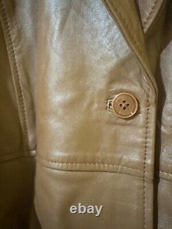 Women's full length lambskin leather coat! Caramel. Large. Nice