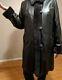 Womens Black Overland Leather And Fur Full-length Coat, Size X-large