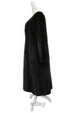 Womens Ladies X-large Full Length Real Blackglama Black Mink Fur Coat Jacket