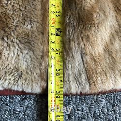 Womens Real Fur Coat Ladies Full Length Jacket Beige L Large Winter Warm Outfit