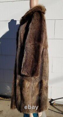 XL Large 43 Bust Raccoon Fur Full Length Long Coat ++c shop
