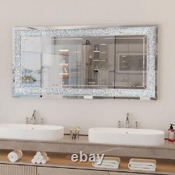 XXXL Large Charming Diamond Wall Mirror Crushed Crystal Long Full Length Mirror