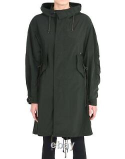 Y-3 Yohji Yamamoto Womens Full-Length Parka Jacket Hooded Coat Dark Green Size L