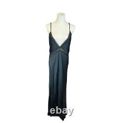 Zara Beautiful Full Length Silky Evening Gown in Black, Size Large