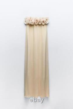 Zara Long Knit Floral Dress Butter 3920/030 Size L