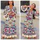 Zara Long Printed Maxi Dress With Beads Size L Large New