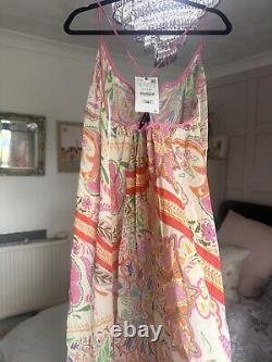 Zara Sheer Maxi Beach Dress Strap Print Long Sleeveless New Tags Large