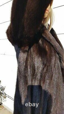 20 Favs! Moyenne Grande 42 Chest Ranch Mink Dark Brown Long Full-length Ranch Fur