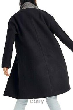 330 $ Madewell Bergen Cocoon Coat Italian Wool Blend Black Toutes Les Saisons Cozy J9109