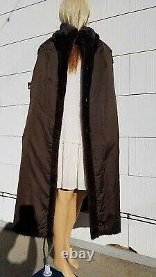 À Proximité De Mint Med L XL 44 Bust Dark Brown Mink Fur Women Full Length Long Coat