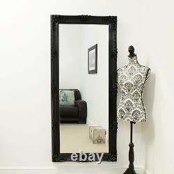 Abbey Grand Noir Vintage Style Miroir Pleine Longueur 5ft5 X 2ft7 165 X 79cm