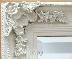 Abbey Large Ornate Full Longueur Vintage Wall Leaner Mirror Crème 165cm X 79cm