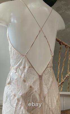 Agent Provocateur Soiree EMIE robe de soirée en soie blush dentelle M L longue maxi