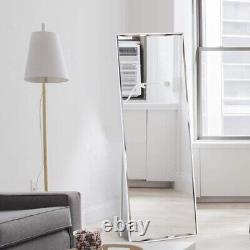 Amazon Marque Eono 65x24 Miroir De Sol Avec Cadre Blanc Grande Longueur Complète