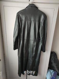 Attraction London Vintage Cuir Full Longueur Double Breasted Trench Coat