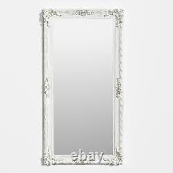 Blanc Grande Longueur Pleine Blanc Sol Mural Miroir Dressing Miroir Chic Chambre Décor