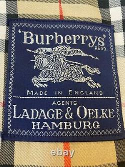 Burberry Ladies Full Length Trench Coat Mac Avec Un Modèle De Quirky Inhabituel Taille L