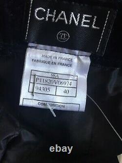 Chanel Full Length 100% Silk & Velvet Jupe Autumn Circa 1998 Made In France L